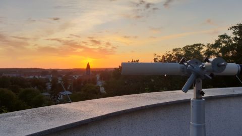 Ein Blick von der Demminer Sternwarte über Demminer Abend